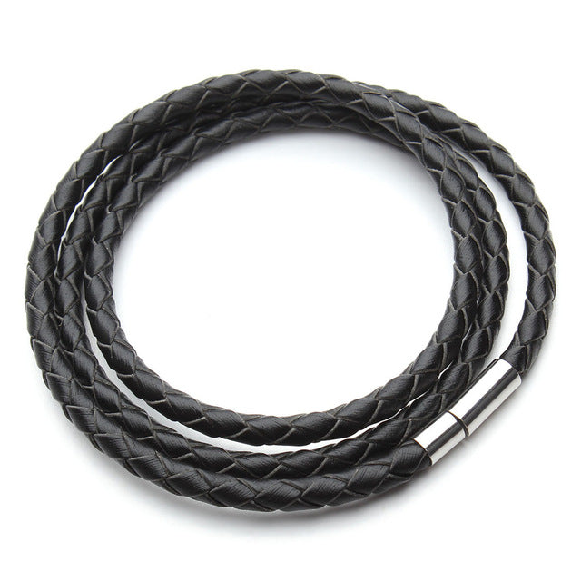 Fashion 100% Genuine Braided Leather Bracelet Men Women