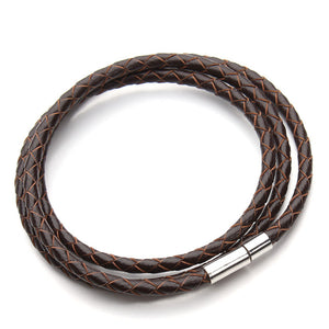 Fashion 100% Genuine Braided Leather Bracelet Men Women