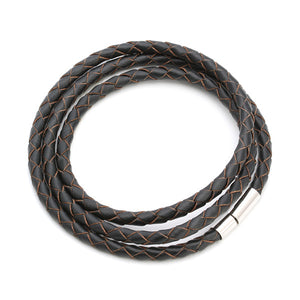 Fashion 100% Genuine Braided Leather Bracelet Men Women