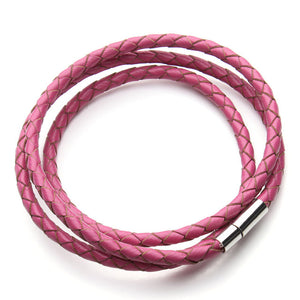 Fashion 100% Genuine Braided Leather Bracelet Men Women