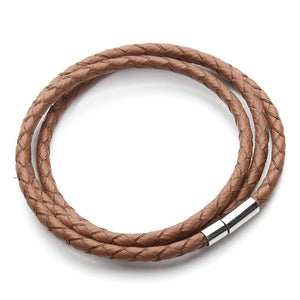 Fashion 100% Genuine Braided Leather Bracelet Men Women