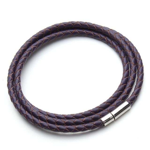 Fashion 100% Genuine Braided Leather Bracelet Men Women