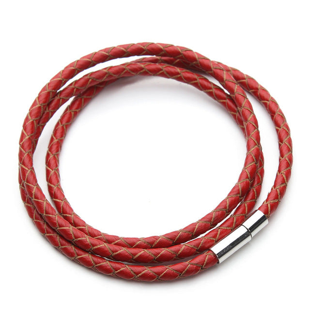 Fashion 100% Genuine Braided Leather Bracelet Men Women