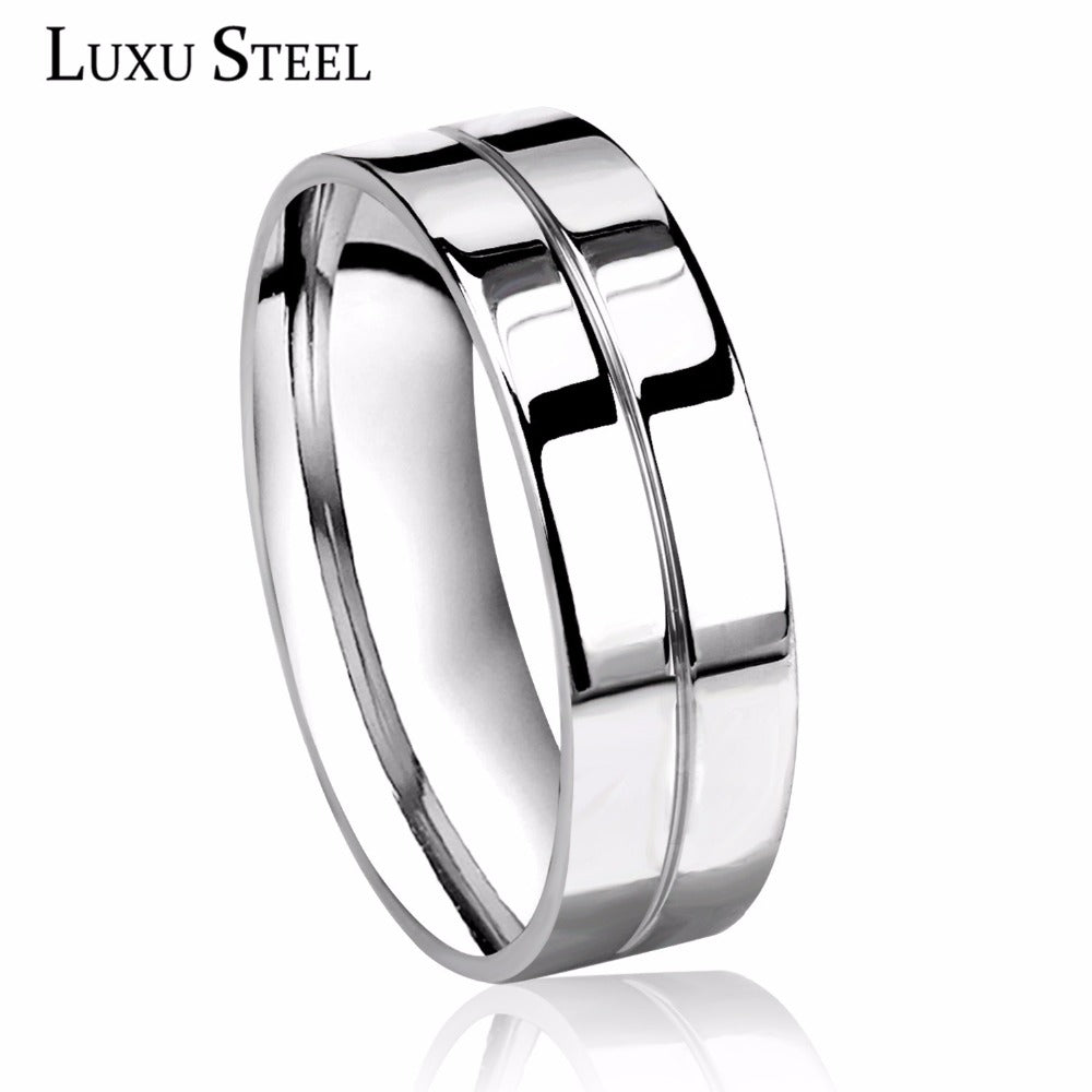 Silver Color Rings  Simple Style Stainless Steel Engagement Rings For Women/Men Jewelry Gift