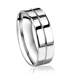 Silver Color Rings  Simple Style Stainless Steel Engagement Rings For Women/Men Jewelry Gift